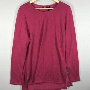 Betabrand Tunic Top Women's 2XL Red Pullover Blouse Long Sleeve USA Made NWT